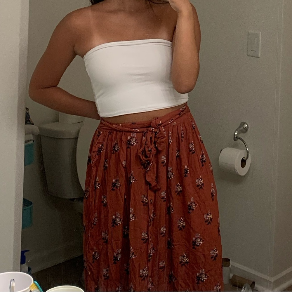 American Eagle Belted button front maxi skirt